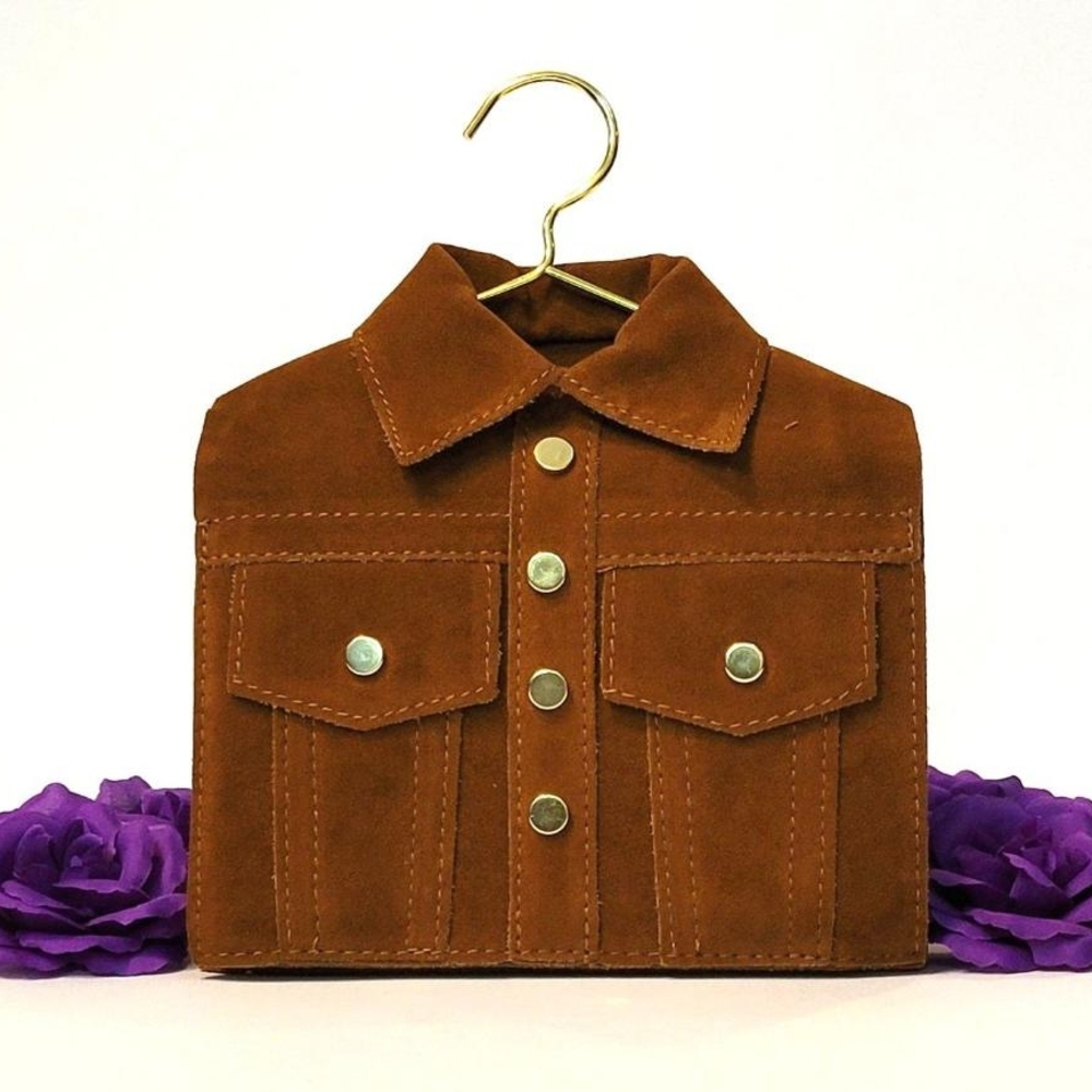 Stylish Brown Suede Jacket Purse